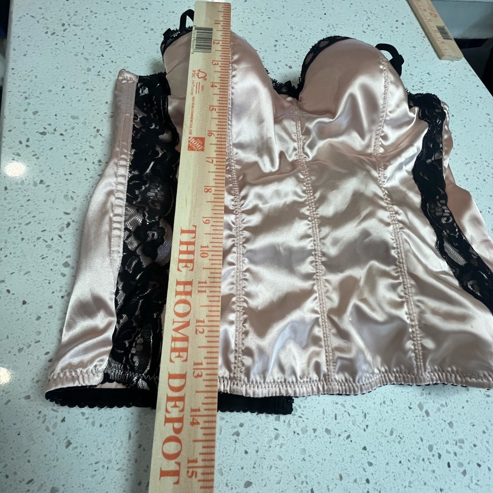 Frederick's‎ of Hollywood Pink Satin and Black Lace Bustier vintage - Picture 8 of 8